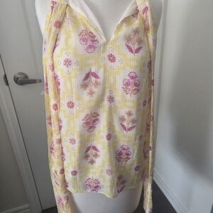 Floral Yellow and Pink Women's Top